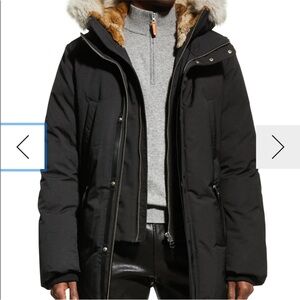 Mackage Edward X Leather-Trim Down Parka black size 38 small